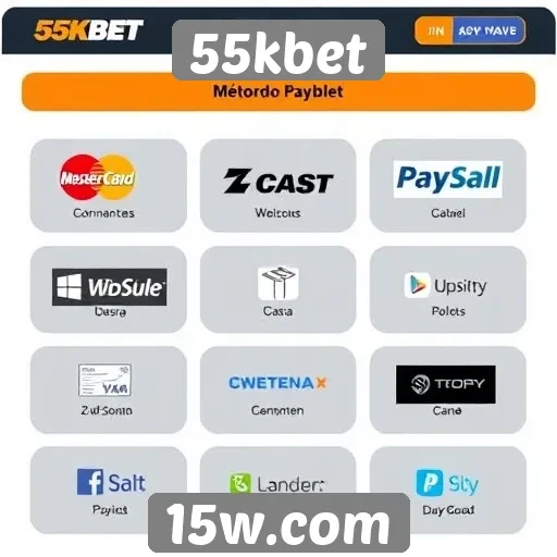 Métodos de pagamento disponíveis no 55kbet